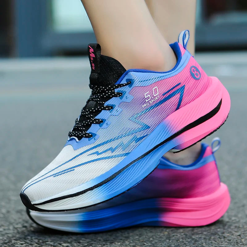 Brand Men's Carbon Plate Running Shoes Soft Cushion Shock Absorbing Sports Shoes Unisex Sneakers Light Anti-Slip Training Shoes