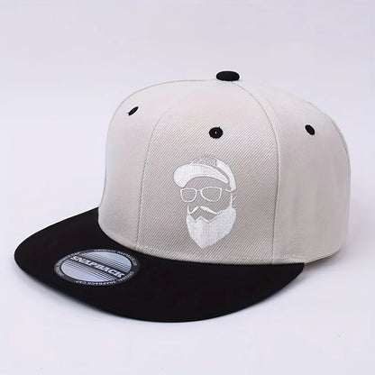Printed Logo Bearded Grandpa Pattern Adjustable Buckle Closure Outdoor Sports Cap Baseball Cap Hip-Hop Style