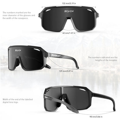SCVCN New Outdoor Cycling Glasses Bike Sunglasses Men UV400 Eyewear Sports MTB Goggles Bicycle Women Riding Hiking Sunglasses