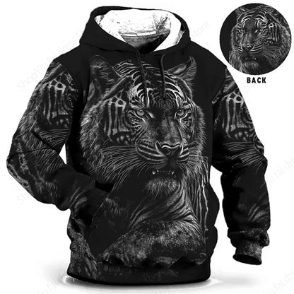 Sweat à capuz vintage para homem com padrão de lobo e abelha, estampado 3D, sweatshirt de moda, casaco para rapaz e mulher, fato de treino 6XL