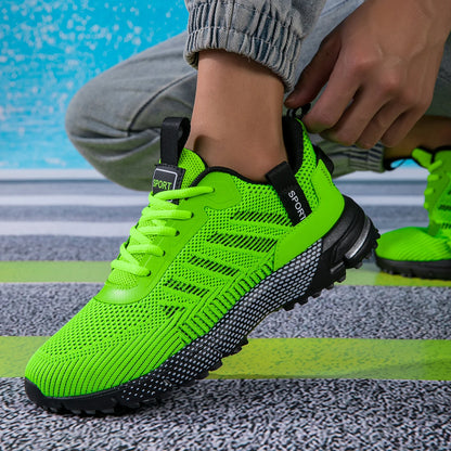 Men's Running Shoes, Lightweight Breathable Jogging Sport Shoes, Male Lace-up Fashion Comfort Non-Slip Casual Sneakers for Men