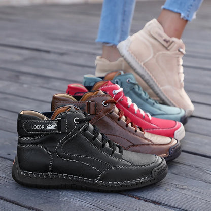 Shoes for Women Spring/Autumn Handmade Leather Casual Shoes Fashion Soft Casual Walking Sneakers Breathable Women's Ankle Boots