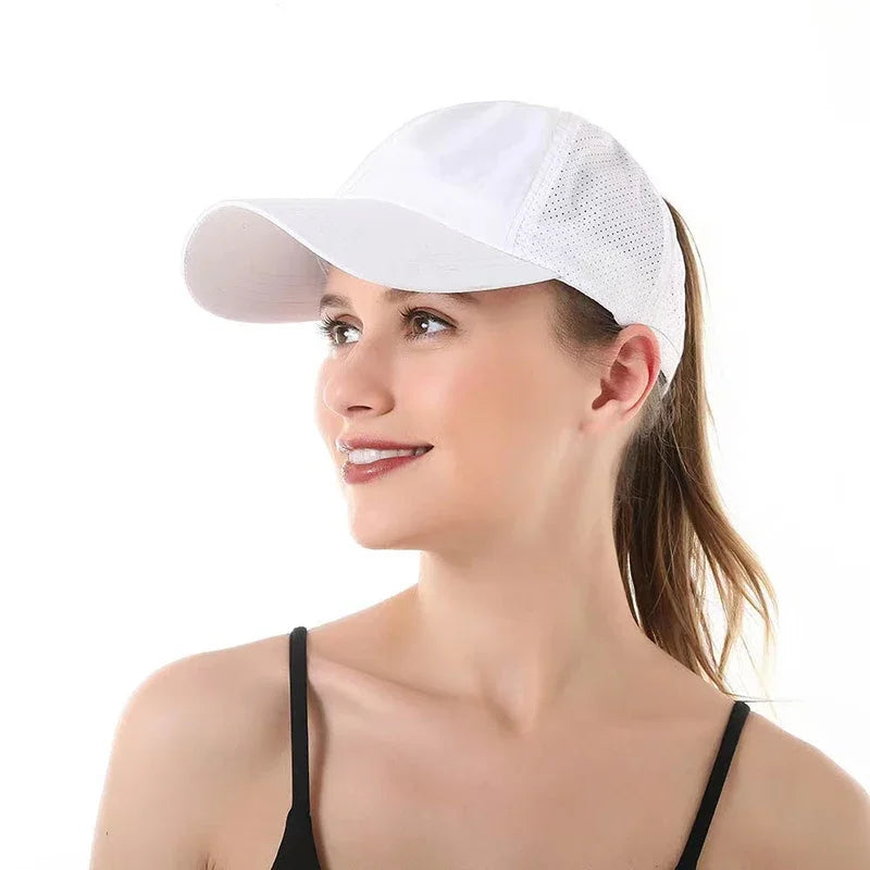 Summer Baseball Cap, Golf Suit, Sports and Leisure Cross Ponytail Cap, Mesh Quick Drying Duckbill Cap