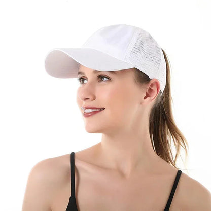 Summer Baseball Cap, Golf Suit, Sports and Leisure Cross Ponytail Cap, Mesh Quick Drying Duckbill Cap