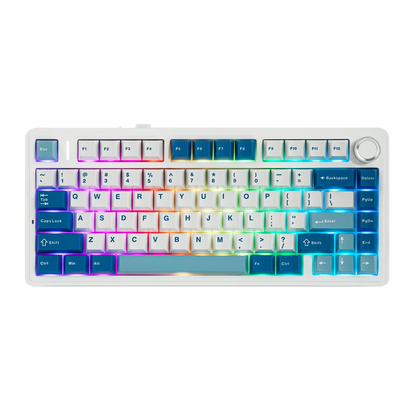 Teclado Mecânico EPOMAKER x AULA F75 Ultra VIA Programável 75% ANSI US QWERTY com Gasket, com Fios/Bluetooth/2.4Ghz Sem Fios