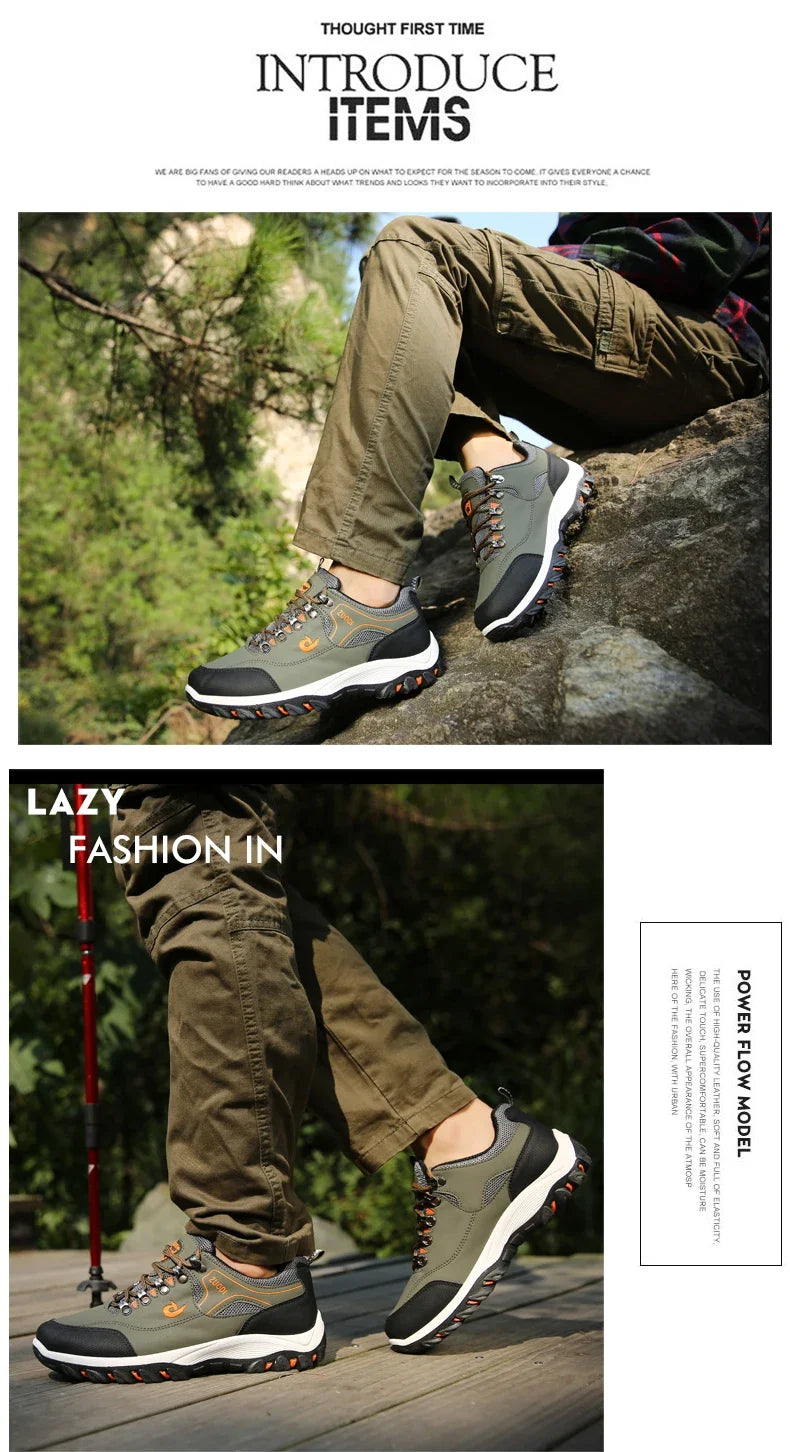 Scarpe da trekking da uomo in EVA, impermeabili, antiscivolo, in pelle, per sport outdoor, campeggio, running e jogging, novità 2025