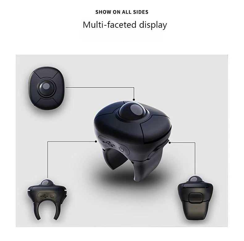 Neue Trackball-Fingerring-Maus 2.4G+Bluetooth – kabellose Fernsteuerungsmaus für Kurzvideos/PPT-Präsentationen/In-Vehicle-Displays