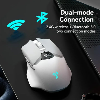Ratón inalámbrico Bluetooth 2.4G con pantalla de visualización, batería de gran capacidad de 600mAh y botones de tono luminoso para gaming y oficina