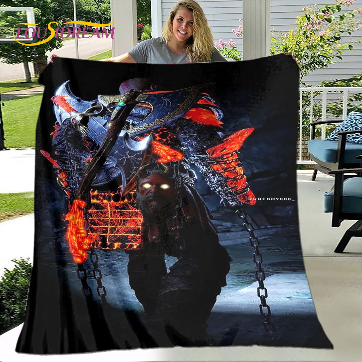 God of War Game Gamers Soft Plush Blanket,Flannel Blanket Throw Blanket for Living Room Bedroom Bed Sofa Picnic Cover Bettdecke