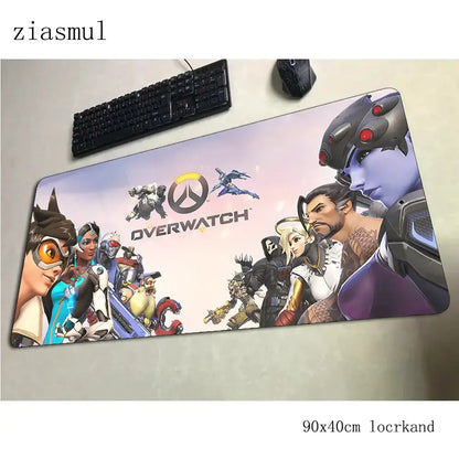 Overwatch-Mauspad 90x40cm, ästhetisches Gaming-Mauspad, wunderschönes personalisiertes Mauspad, Tastatur- und PC-Unterlage