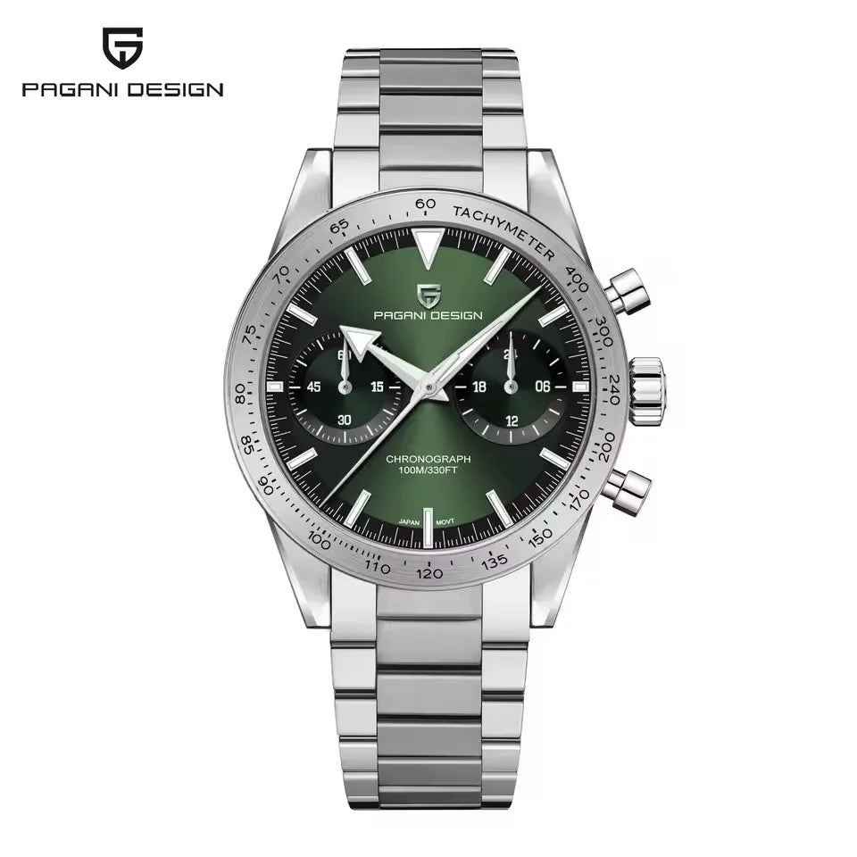 PAGANI DESIGN New 2026 Retro Luminous Moon Watch men Quartz speed Sport Chronograph AR Sapphire mirror VK64 Steel Men's Watches