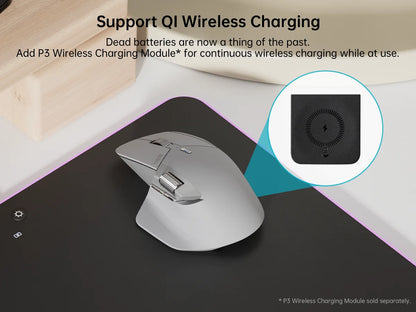 Rato Sem Fios Recarregável Multimodo Rapoo MT760L/MT760M, Ergonómico, 4000 DPI, Suporte para Até 4 Dispositivos, Rato Bluetooth