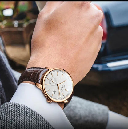 Orologio BORMAN BM3817 TOP nuovo 42 da uomo di lusso, meccanico automatico, vetro zaffiro, ultrasottile, impermeabile 50M, con sottoquadranti