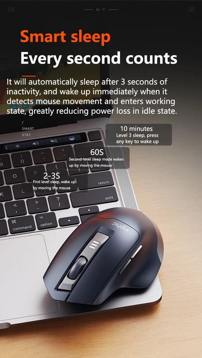 INPHIC leise Office-Maus mit Akkustandsanzeige, 2400DPI, kabellose Maus, geeignet für Desktop- und Laptop-Computer