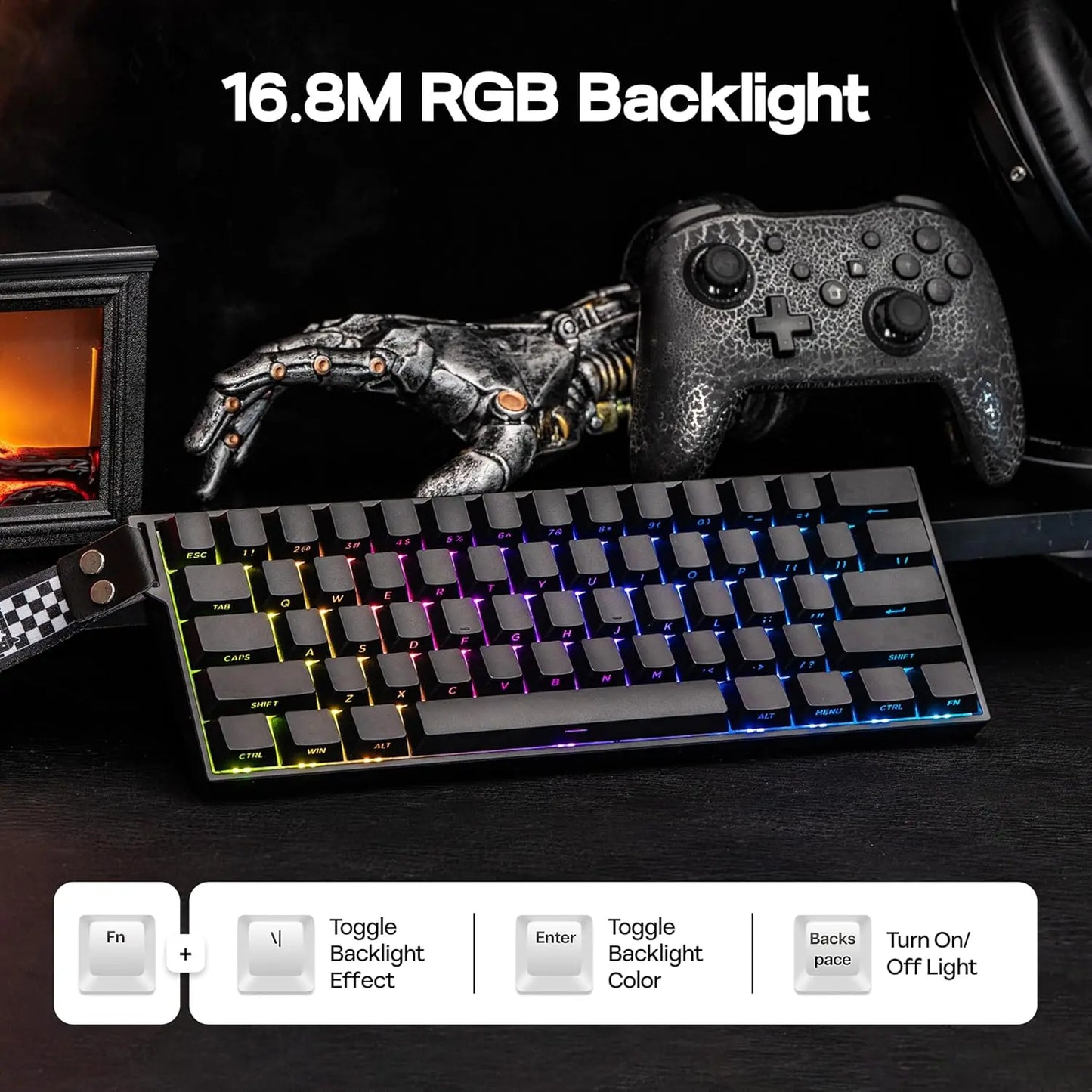 AULA Mini60 HE/Pro/Max 60% Gaming-Tastatur mit Magnetschaltern, RGB, Tri-Mode, mechanische Tastatur, 8000Hz, 0.01mmRT, für E-Sports, Geschenke
