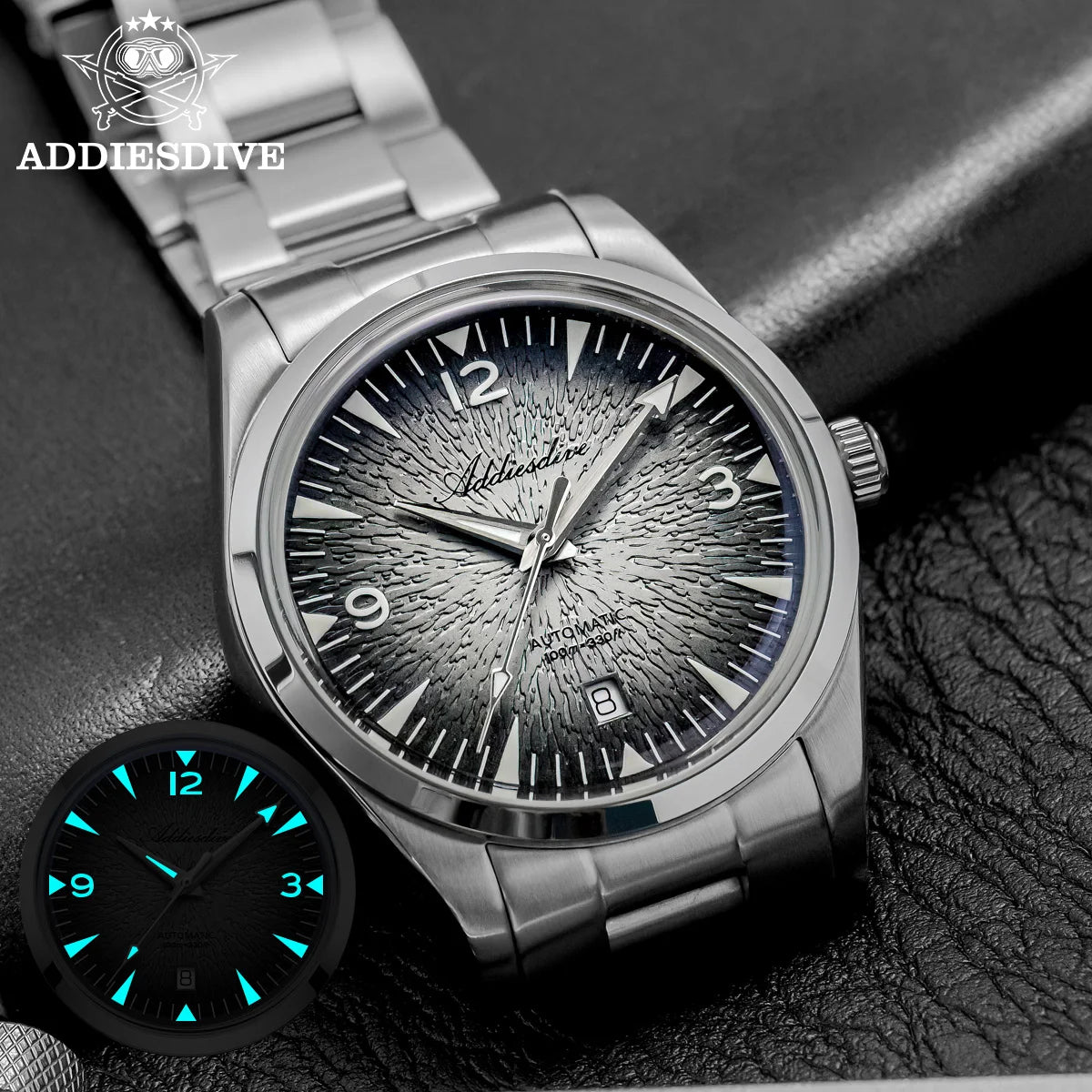 Reloj de buceo para hombre ADDIESDIVE AD2508, luminoso, resistente al agua 100M, acero inoxidable 316L, movimiento 8215, reloj mecánico automático