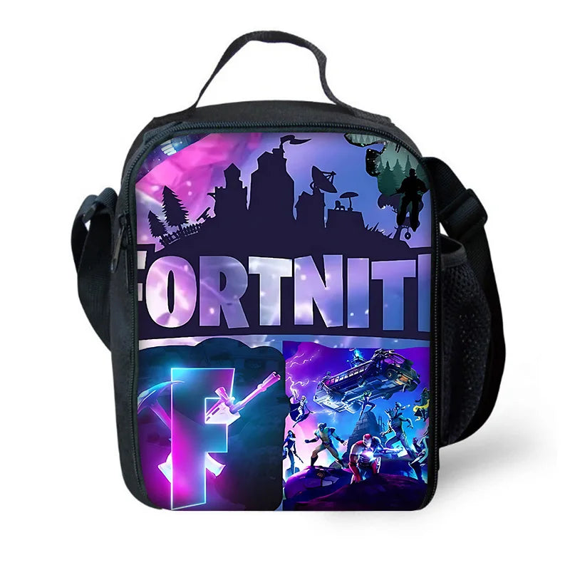 Classic Game Fortnite Child Insulated Large Capacity Bag for Boys and Girls Student Outdoor Picnic Reusable Thermal Cooler Lunch Box