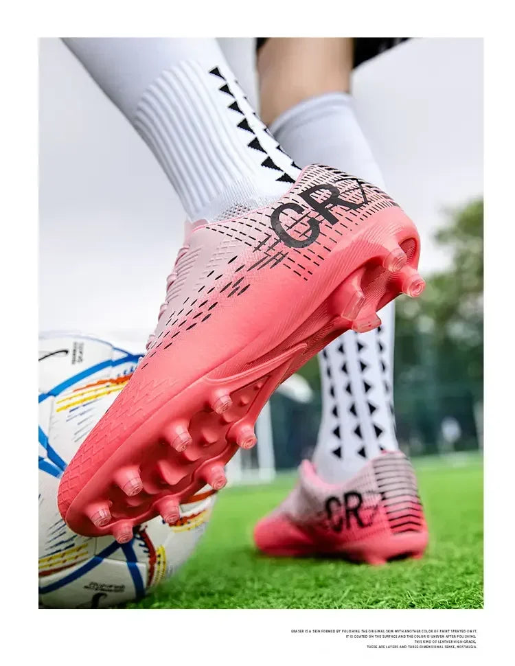 Low-Cut Football Cleats with Long TF Studs, Wear-Resistant and Flexible, Suitable for Outdoor Field Sports