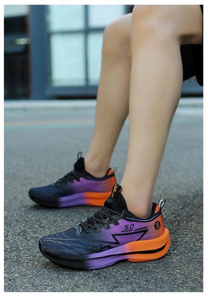 Brand Men's Carbon Plate Running Shoes Soft Cushion Shock Absorbing Sports Shoes Unisex Sneakers Light Anti-Slip Training Shoes