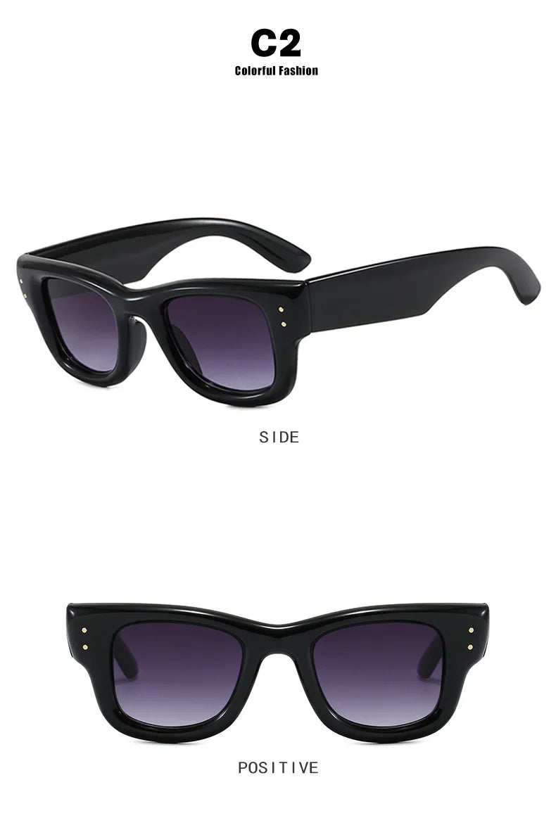 New Fashion Casual Orange Square Sunglasses For Women Men Vintage High Quality Sun Glasses Shades UV400 Eyewear