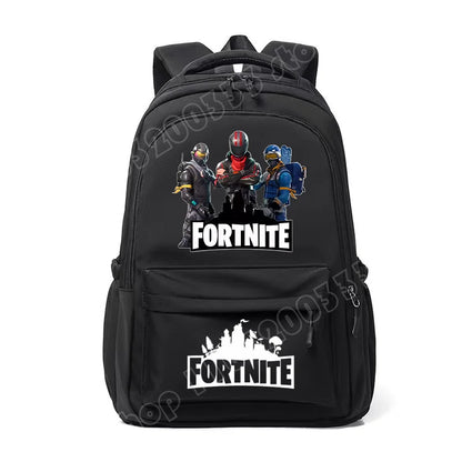 Mochila Fortnite para Crianças, Portátil e de Grande Capacidade, Mala Escolar de Estudante com Estampado Cartoon e Alças de Ombro, Material Escolar para Rapazes, Presente