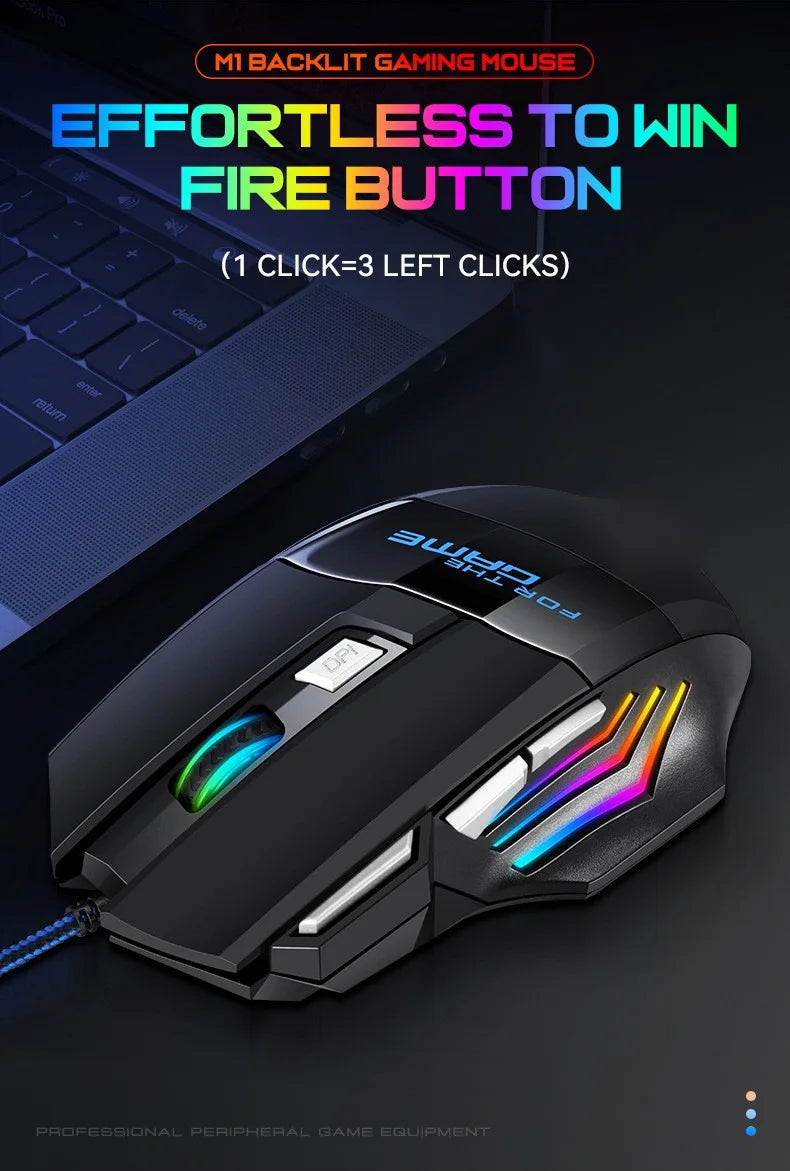 Ratón gaming con cable USB G6, 7 botones con rueda de desplazamiento, 5500DPI ajustables, óptico y ergonómico, para e-sports, portátil, PC y Xiaomi
