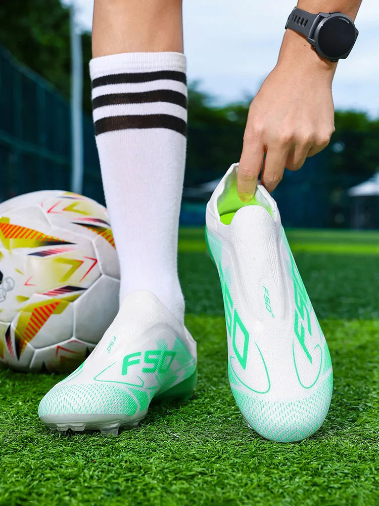 Nouvelles Chaussures de Football pour Hommes Antidérapantes, Crampons de Futsal Intérieur et de Football sur Gazon, Baskets Montantes de Haute Qualité, Meilleures Ventes pour l'Extérieur