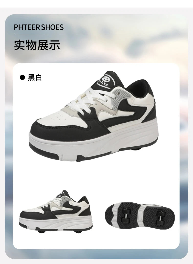 Children's Outdoor Sports Roller Skates Shoes Single Row Wheel kids Sliding Shoes four-Wheel for boys and grils