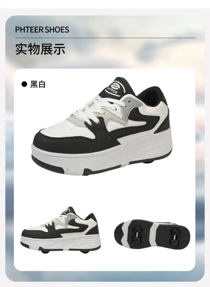 Children's Outdoor Sports Roller Skates Shoes Single Row Wheel kids Sliding Shoes four-Wheel for boys and grils