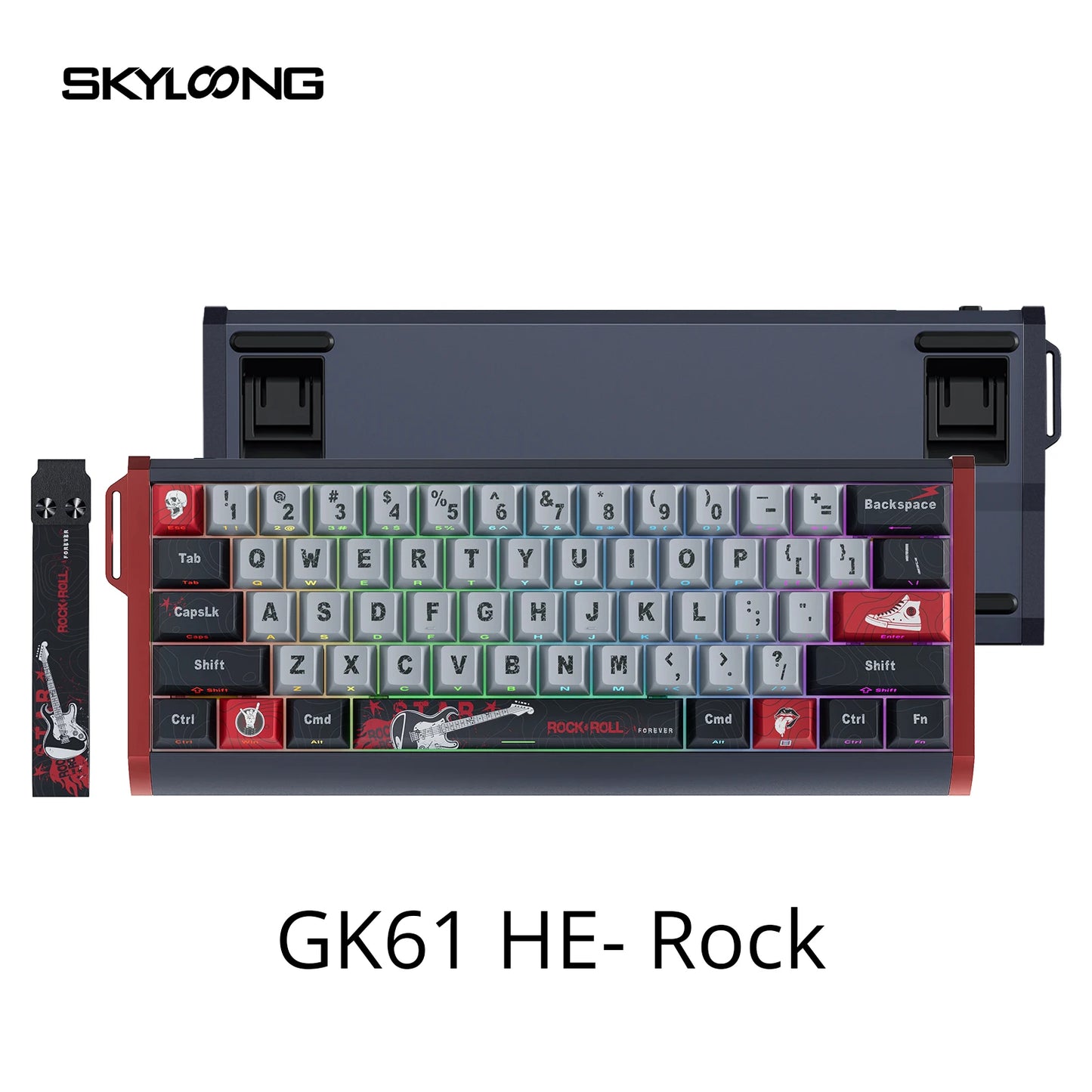 Teclado Magnético SKYLOONG GK61/GK68 HE com Caixa em Alumínio, 8000hz, RT0.01mm, Gatilho Rápido, Teclas PBT, Retroiluminação RGB, Teclado Gaming com Fio