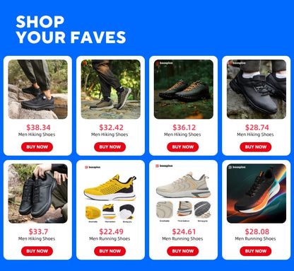 Baasploa Men Hiking Shoes High Quality Comfort Soft Waterproof Male Trekking Sneakers Resistant Non-slip Outdoor Climbing Shoes