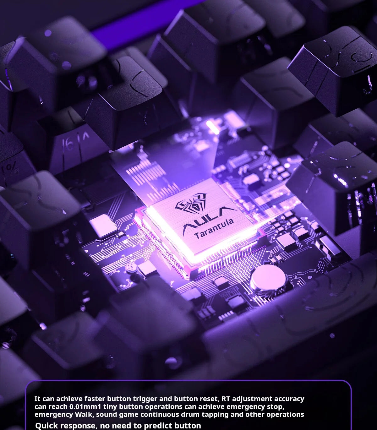 AULA HERO 68 HE Gaming-Mechanische Tastatur Magnetische Achse RT Kabelgebunden RGB-Beleuchtung 8K Polling-Rate Seitenbeschriftung