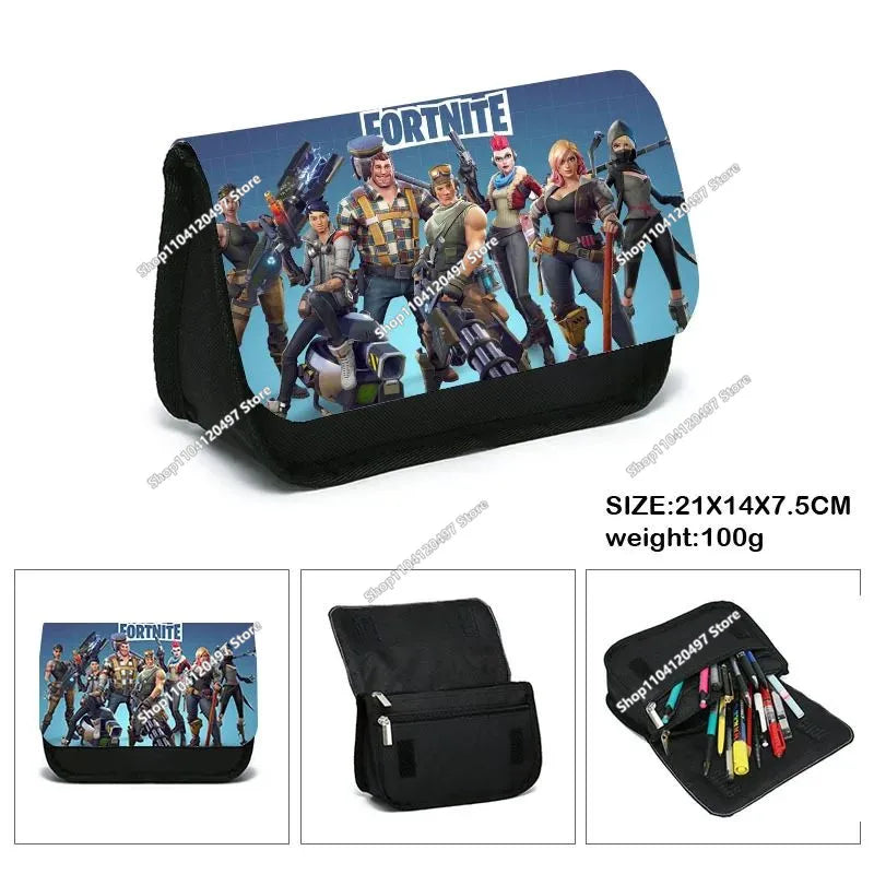 3pcs/set Fortnite Game Backpack Anime Cartoon Large Capacity Student School Bags Pencil Bag Kawaii Lunch Bag Birthday Gifts