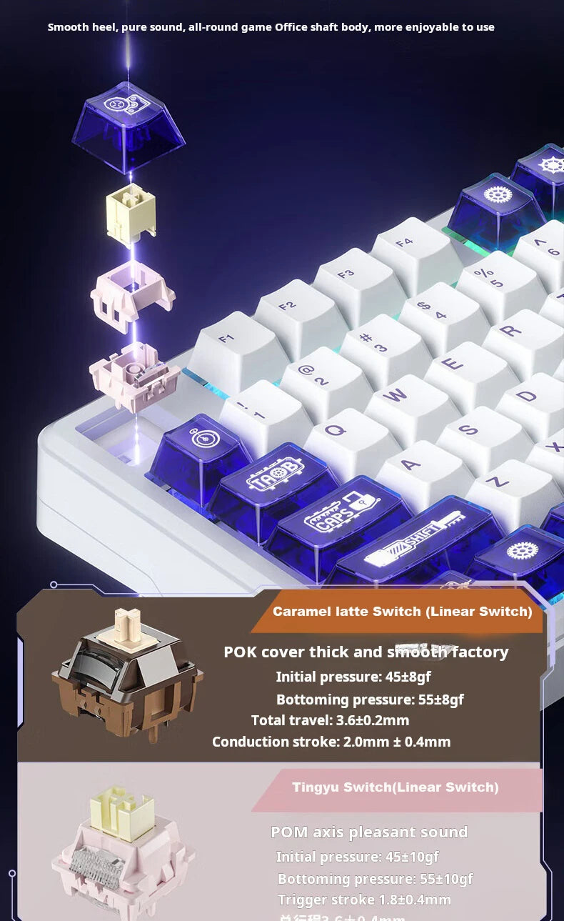 AULA L99 intelligente mechanische Tastatur mit Display, Bluetooth, kabellos, Tri-Mode, Nacht-Gaming-Laptop-Tastatur, 8000mAh, Raindrop Switch