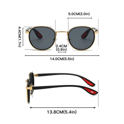 KLASSNUM Round Vintage Sunglasses Men Women 2026 New Punk Fashion Shades Trendy Luxury Brand Casual Anti UV Lens Sun Glasses