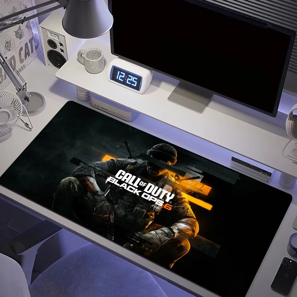 COD Call Of Duty Black Ops 6 Ghost For PC Large MousePads Desk Gaming Mouse Pad Stitched Edges Non-Slip Rubber Base Extended