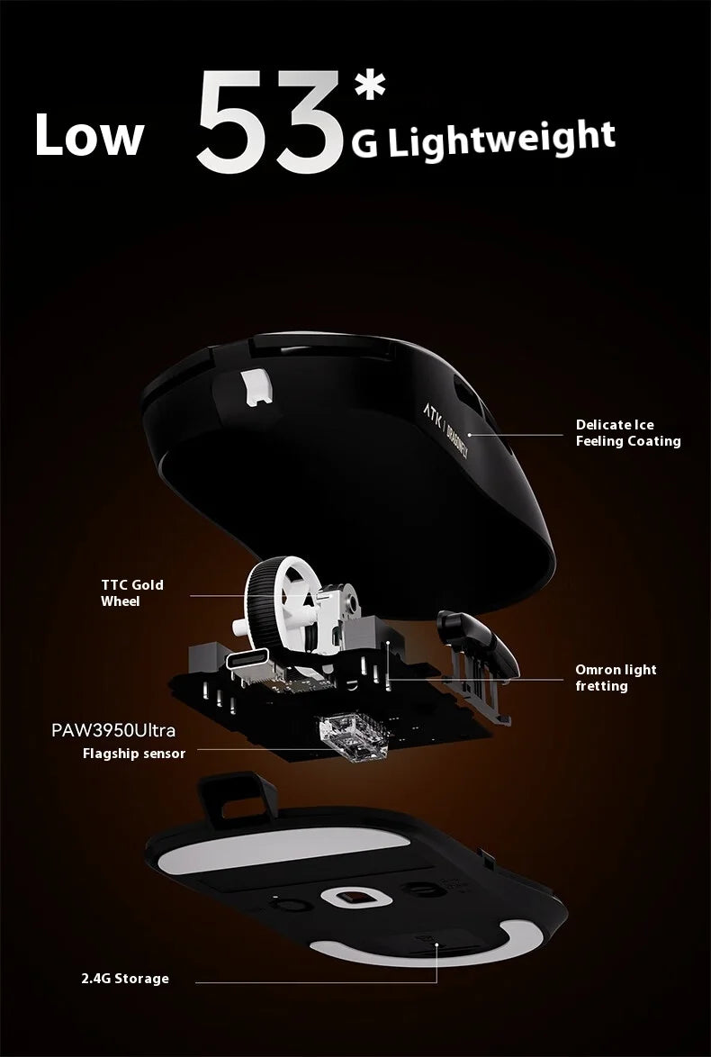 ATK A9 Plus Gaming-Maus kabellos A9/A9 SE/A9 Pro Tri-Mode 8K Gaming-Maus leicht A9 Ultimate E-Sports PC-Geschenk individuell angepasst
