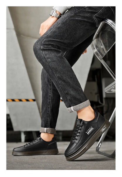 Men's Summer Fashionable Casual Driving Shoes Sporty Slip-On Loafers Versatile Comfortable Breathable Wear-Resistant Leather -..