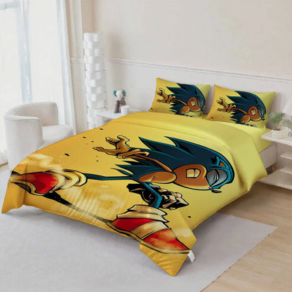 Cute Sonics Boy Bedding Set Digital Cartoon Sonics Duvet Cover Comforter Bed Youth Kids Girl Boys Gift
