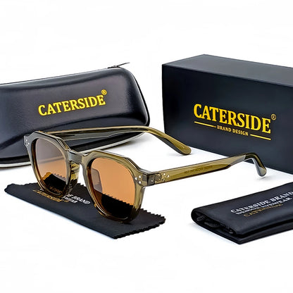 Caterside New Retro Polarized Men Sunglasses Square TR90 Frame Women Sun Glasses Outdoor Driving Fishing High Quality UV400 Gift