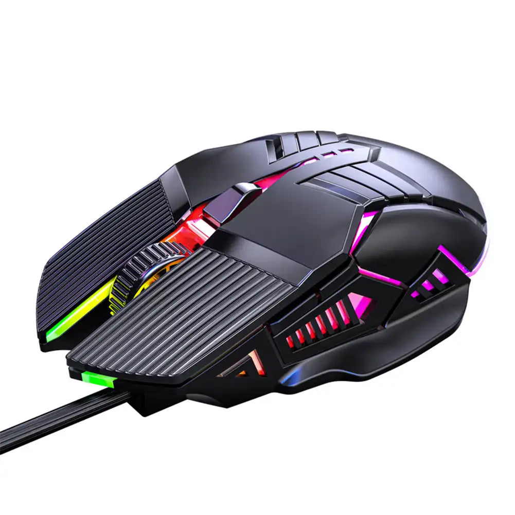 3200DPI ergonomikus vezetékes gamer egér, USB számítógépes gamer egér RGB háttérvilágítással, 6 gombos LED-es csendes egér PC-hez és laptophoz
