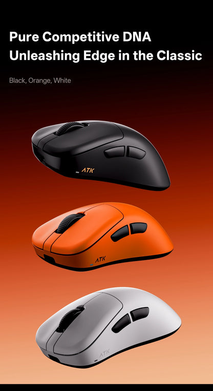 Mouse wireless ATK Blazing Sky Z1 V2 Ultimate PAW3950 Ultra Dual 8K da gaming, ergonomico, sviluppato internamente, per mani medio-grandi