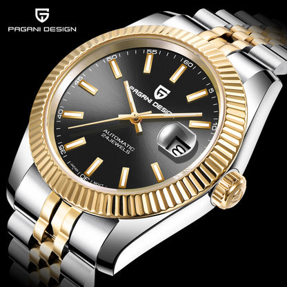 Relojes PAGANI DESIGN 2026 nuevos de lujo en oro y plata, relojes mecánicos para hombre, acero inoxidable, cristal de zafiro, reloj automático