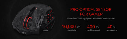 Redragon M913 Gaming 16000 DPI Wired 2.4Ghz Wireless RGB Optical Gamer Mouse 16 Programmable Buttons, Black/White Mouse