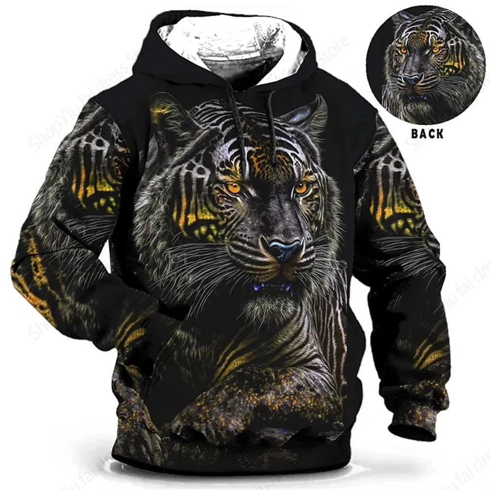 Sweat à capuz vintage para homem com padrão de lobo e abelha, estampado 3D, sweatshirt de moda, casaco para rapaz e mulher, fato de treino 6XL
