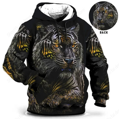 Sweat à capuz vintage para homem com padrão de lobo e abelha, estampado 3D, sweatshirt de moda, casaco para rapaz e mulher, fato de treino 6XL
