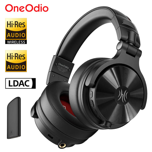 Auscultadores DJ Sem Fios OneOdio Studio Max Bluetooth 6.0 – Latência Ultrabaixa de 9ms, Headset Over-Ear de Monitorização de Estúdio Hi-Res LDAC com Microfone