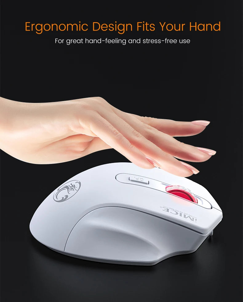 Silent Rechargeable 1600 DPI Adjustable 2.4GHz Wireless Connection Mouse Quiet Click For Office Use Compatible With PC Laptop