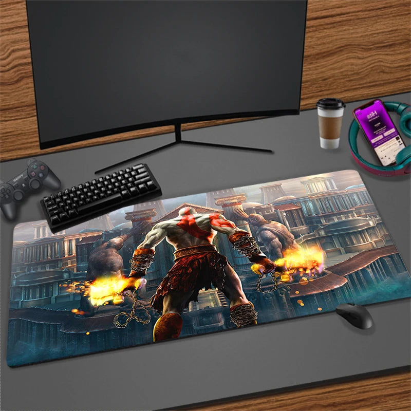 Gaming God of War Mouse Pad 80x30 Computer Accessories Mousepad Xxl Game Mats Deskmat Gamer Desk Mat Mause Anime Office Pc Pads