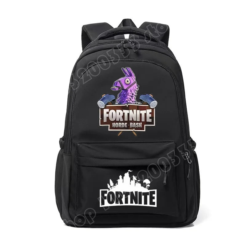 Mochila Fortnite para Crianças, Portátil e de Grande Capacidade, Mala Escolar de Estudante com Estampado Cartoon e Alças de Ombro, Material Escolar para Rapazes, Presente